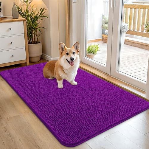 Dog Door Mat for Muddy Paws 45x27 (Purple / 45" X 27")