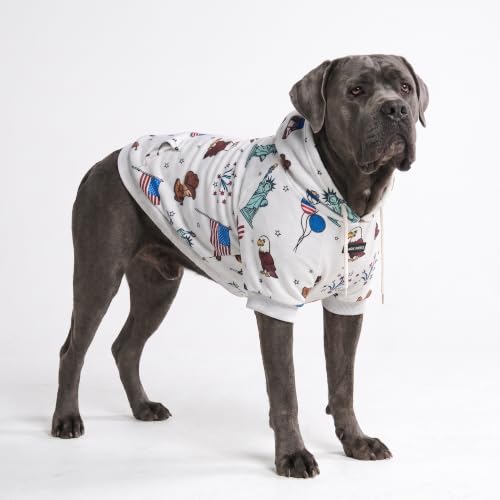 Dog Hoodie Buttery (USA Grey / 4XL)