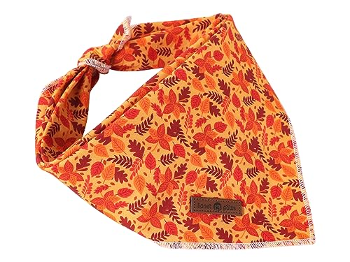 Fall Dog Bandana for Small Medium Large Dogs (Red Leaves / Small (Pack of 1))