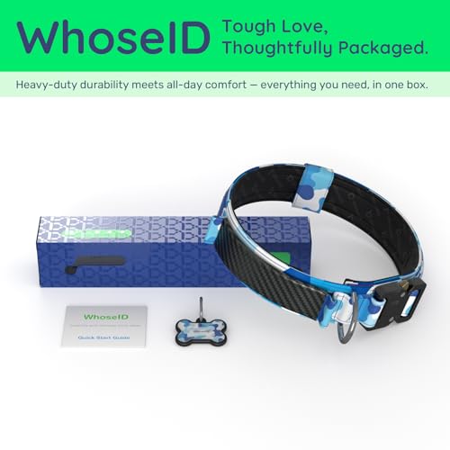 Premium Tactical Dog Collar (Blue Camo / L: Fits Neck 17.5"-21.5")