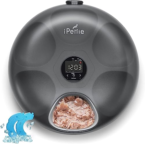 Donut Frost 6 Meal Cordless Automatic Pet Feeder (Classic Black)