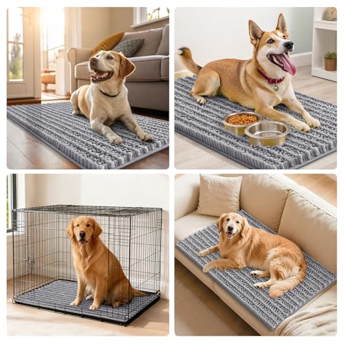 Dog Door Mat for Muddy Paws 48x30 (Layered-Grey / 48"X30")