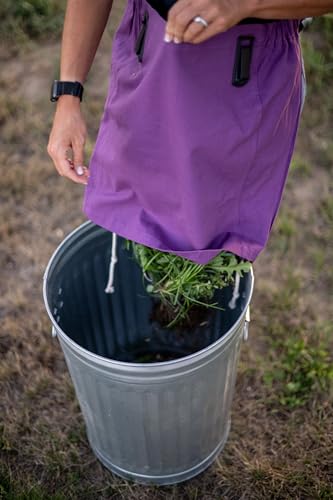 Roo Gardening Apron with Pockets for Women & Men (Roo-full Size / Purple Orchid)