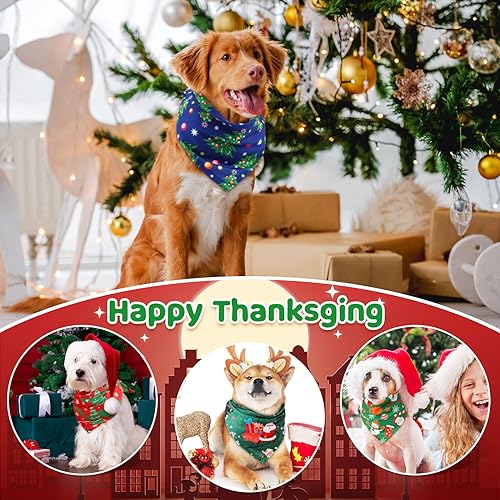 50 Pcs Christmas Dog Bandanas Bulk (Christmas / 31.5 x 21.7 x 21.7")