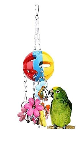 Bird String Ball Toy Hanging Parrot Swing Chew with Bell (C - Ball Toy)