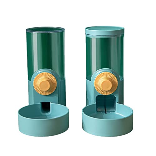 Pet Hanging Automatic Feeders Drinking Bowls 40oz (Green-Water)