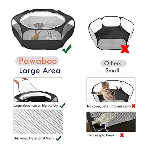 Small Animal Playpen with Zippered Cover (H-Black)