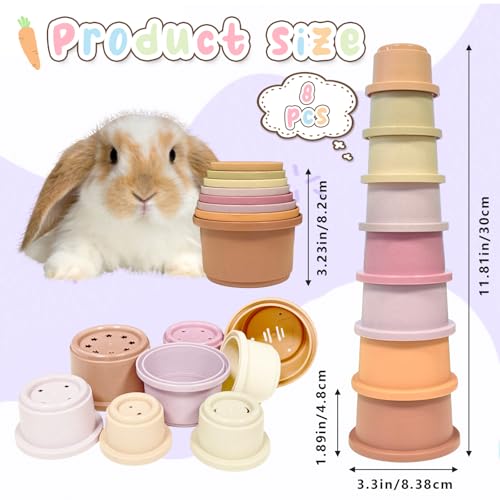 8 Pcs Stacking Cups for Small Animal Toys (purple)