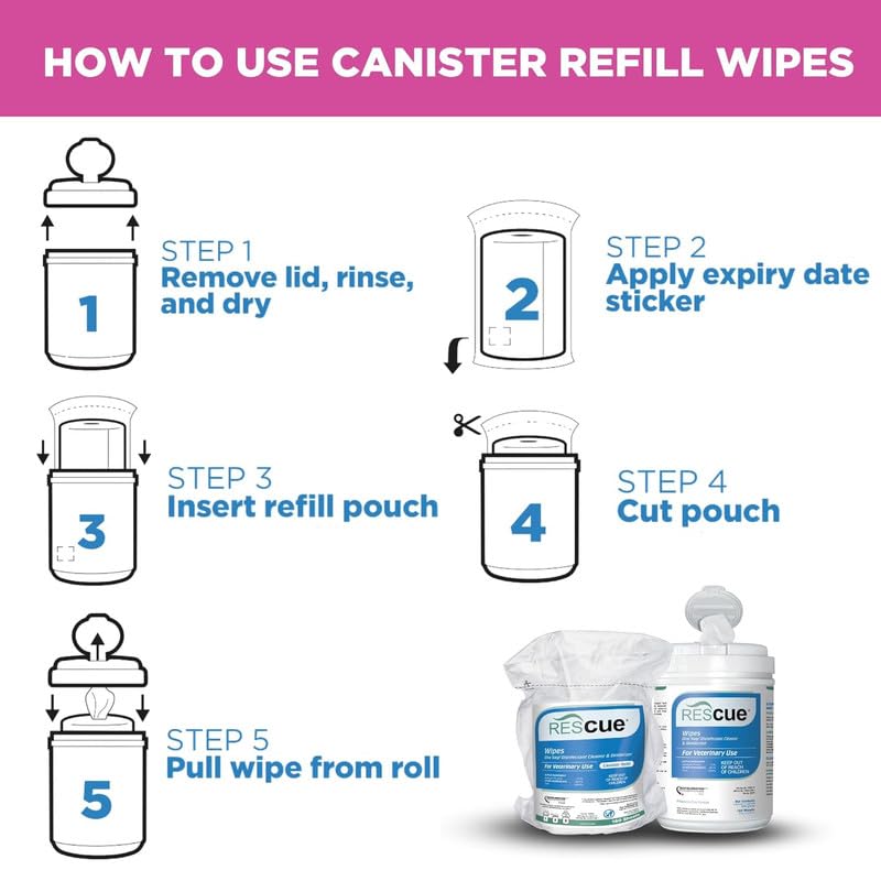 One Step Disinfectant Cleaner & Deodorizer Wipes for Vet Use (160 Count (Pack of 6))