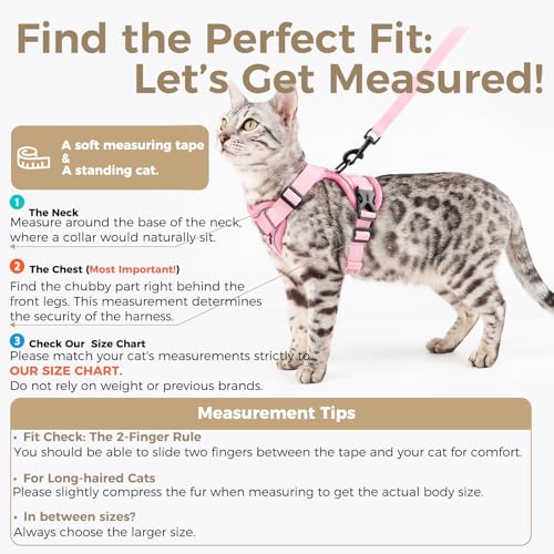 Cat Harness and Leash Set (Pink / Small)