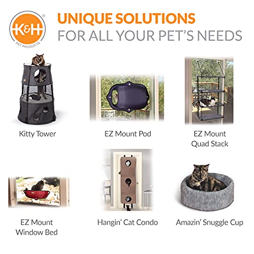Multiple Cat Window Perch for Large Cats (23 X 12 Inches / Triple Stack)