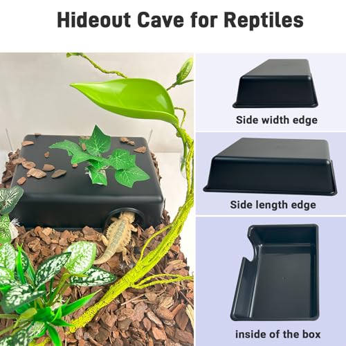 Reptile Hide Cave (Black / X-Large (2 Count))