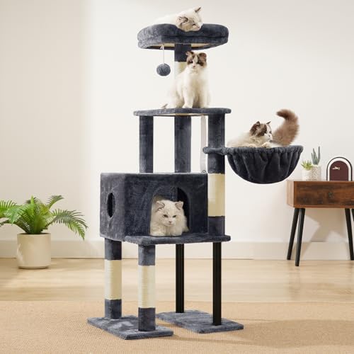 Cat Tree with Toy (Smoky Gray / 49.2 inch)