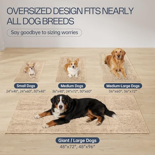Dog Door Mat for Muddy Paws (72"x48" / Beige)