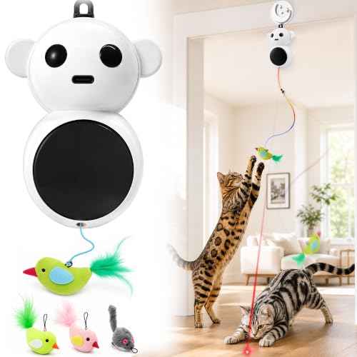 Interactive Cat Toy for Indoor Cats (White)