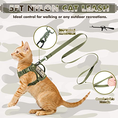Tactical Cat Harness and Leash (Large / Camo)