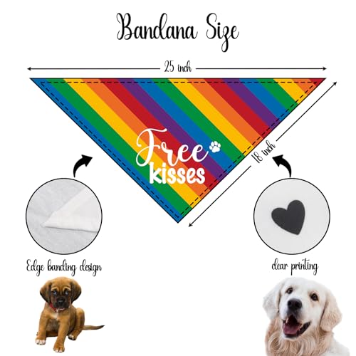 Free Kisses Pride Dog Bandana (Q)