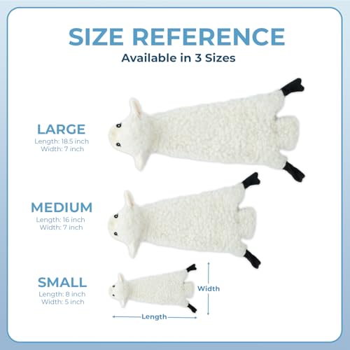 2-in-1 Stuffless Squeaky Dog Toy - Sheep, Cow, Medium (Multicolor/Sheep & Cow / Medium)