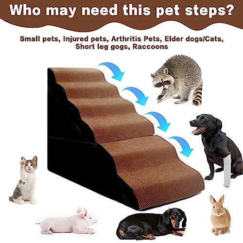 6 Step Dog Steps for High Beds 30" H (Brown 30" H)