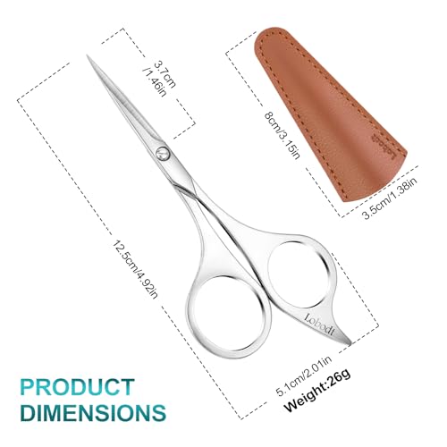 4.9 inch Professional Grooming Scissors for Men Facial Hair Removalr (Silver)