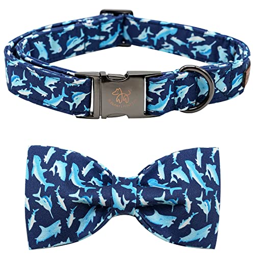 Dog Collar with Bow (Shark / X-Small (Pack of 1))