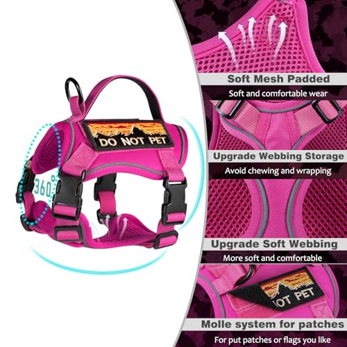 Tactical Cat Harness with AirTag Holder for Large Cats (L / Pink)