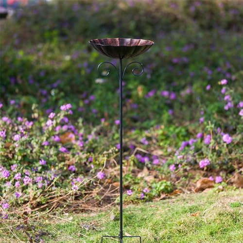 Metal Bird Baths for Outdoors (Brown)