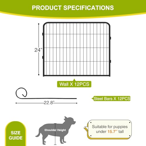 Dog Playpen 24" (12 panels-without door)