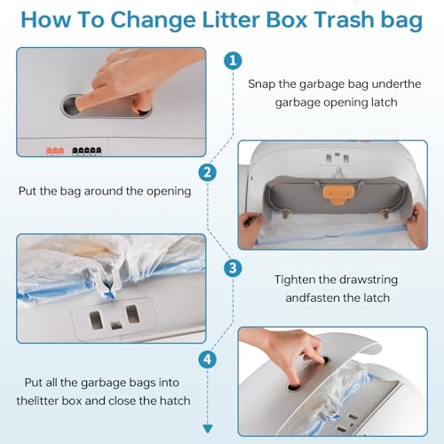 4 * 20 Count Trash Bags for Automatic Cat Litter Box Self Cleaning