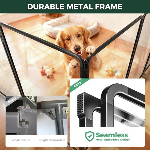 AuraSpace Pro Acrylic & Wire Mesh Indoor Dog Playpen (Black / 40"H)