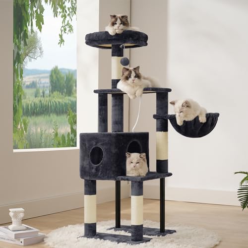Cat Tree with Toy (Smoky Gray / 49.2 inch)