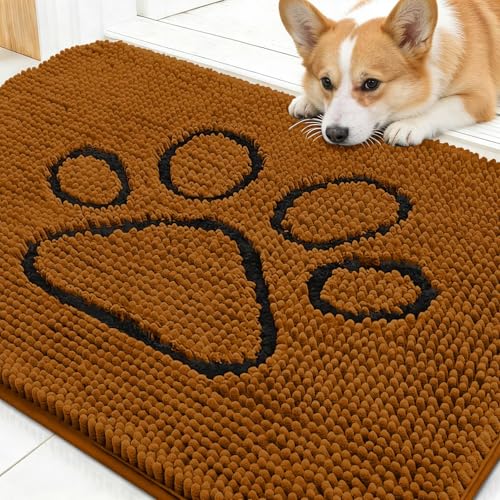 Dog Door Mat for Muddy Paws 30x20 (Ochre / 30" X 20")