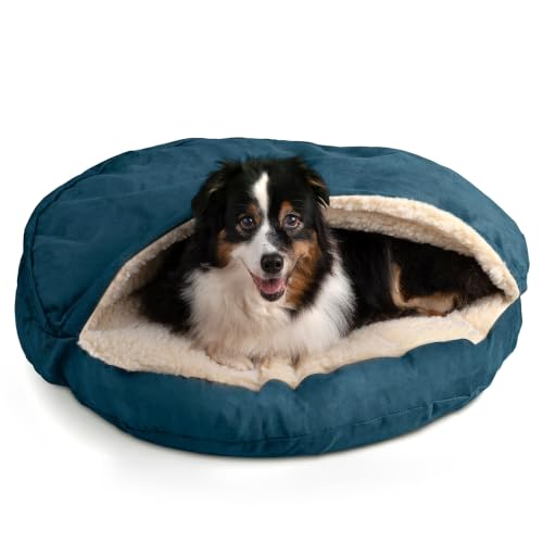 Cozy Cave Dog Bed (35.0"L x 35.0"W x 8.0"Th / Sapphire)