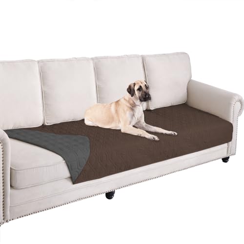 Waterproof Dog Bed Cover Pet Blanket for Furniture Bed Couch Sofa Reversible (40x80 Inch (Pack of 1) / Chocolate+darkgrey)