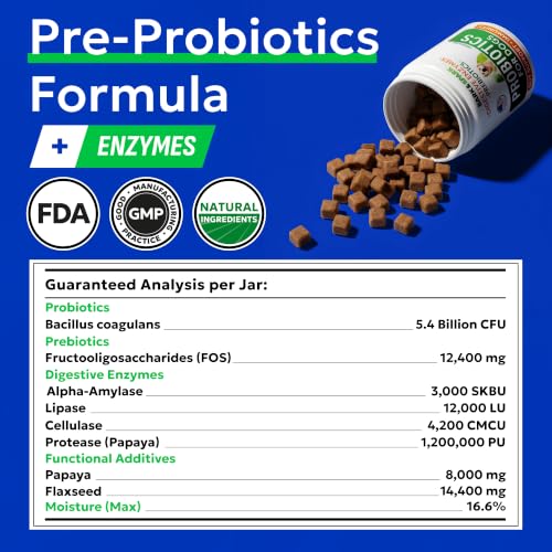 Dog Probiotics 120 Chews for Digestive Health w (Probiotic Chews / 120Ct)