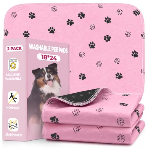 Reusable Puppy Pads (Pink / 18*24 Inch (Pack of 2))