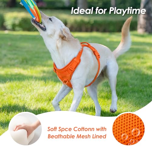 No Pull Dog Harness for Small Sized Dogs (Orange / XS(Neck:11.8-16.5", Chest:14.2-19.7"))