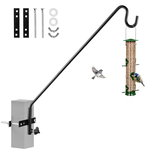 Extended Fence Deck Hook Rail Heavy Duty Bird Feeder Hook (43in Long Fence Hook-1 Pack)