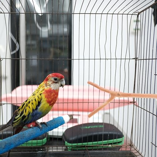 2 Pack Natural Wood Bird Perches for Cage