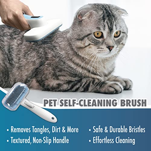 Pet Slicker Brush (Slicker Brush (Blue/White))