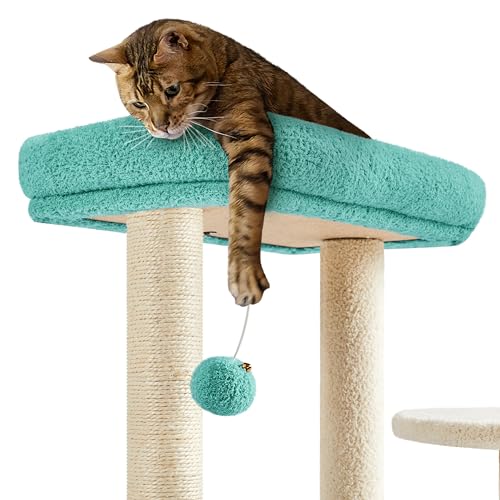 Cat Tree 35.5in Cat Tower for Indoor Cats (Indigo/Beige)