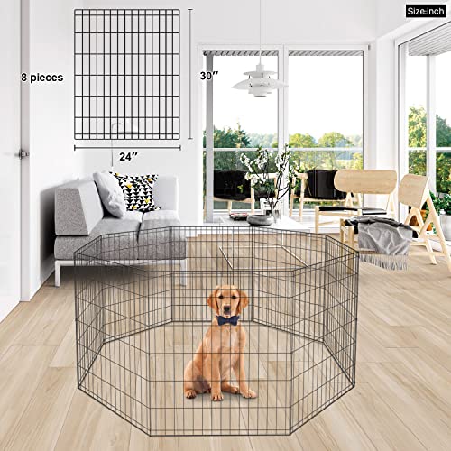Foldable Dog Playpen (Black)