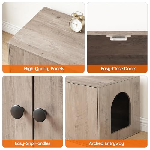 Cat Litter Box Enclosure (Greige)