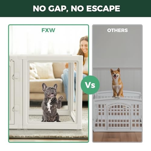 AuraSpace Acrylic Dog Playpen with Fence (White / 30"H)