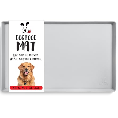 Dog Food Mat Waterproof Dog Bowl Mat for Food and Water (31.5"L x 23.6"W / Mist)