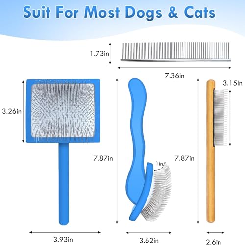 Slicker Brush for Dog (Large / Blue)