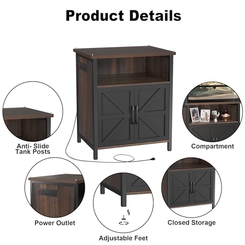 Terrarium Stand Reptile Tank Stand for 24" Wx18 D Reptile Terrarium (Black / 24" x 18")