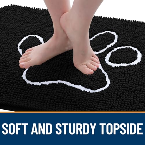 Dog Door Mat for Muddy Paws 70x35 (Black / 70" X 35")