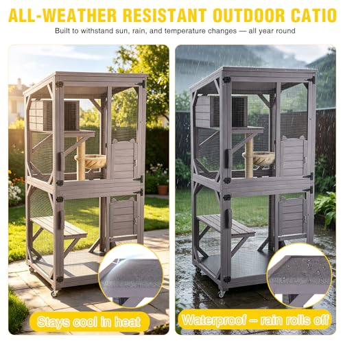 Large Catio Outdoor Cat Enclosure on Wheels