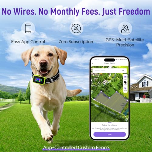 GPS Wireless Dog Fence & Remote Training Collar (Green)